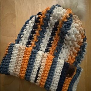 Striped Multicolor Knit Beanie for Kids